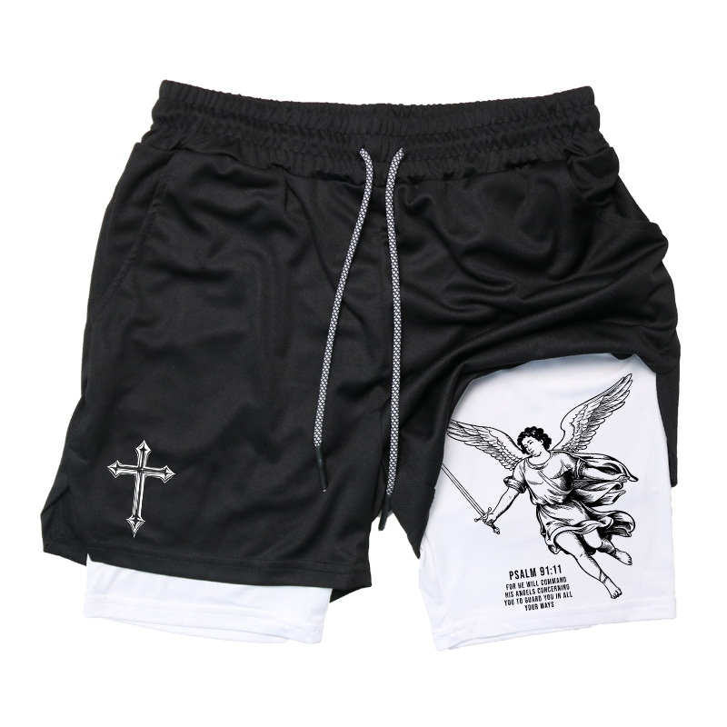 Golf Towel - Angel Cross Graphic 2-in-1 Workout-Laufshorts für