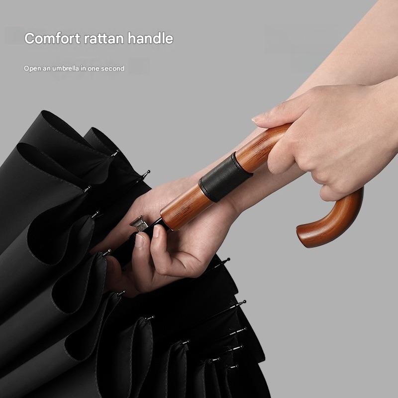 Golf Umbrella - Japanischer Stil 16-Rippen Automatischer Golfschirm Gebogener
