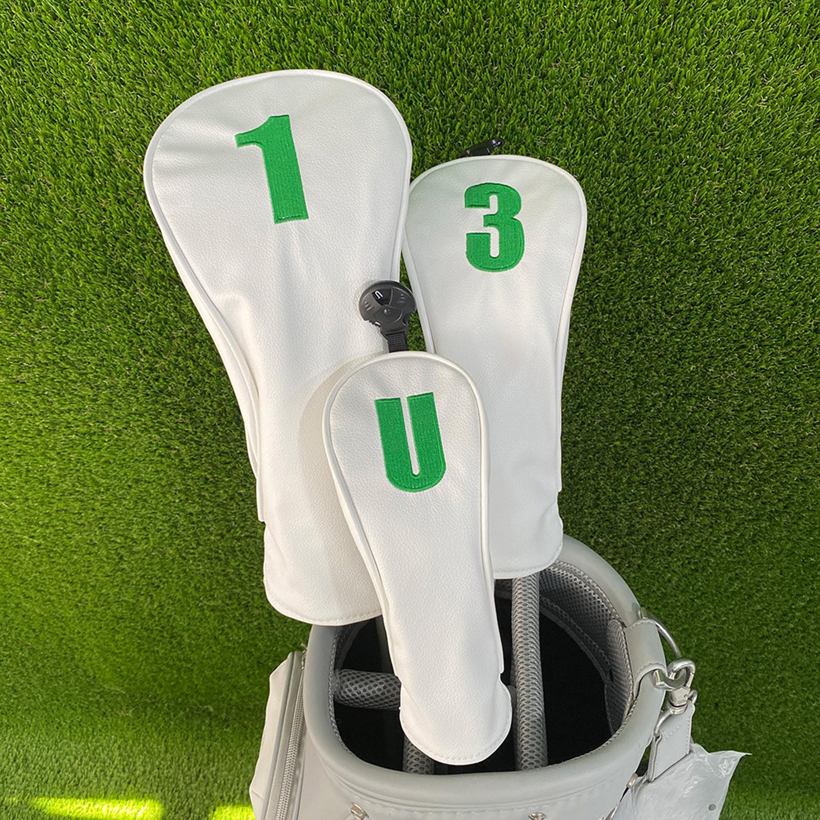 Golf Driver - Nummerierte Golf-Schlägerkopfhüllen mit Elastikbändern, Wasserabweisendes Leder,