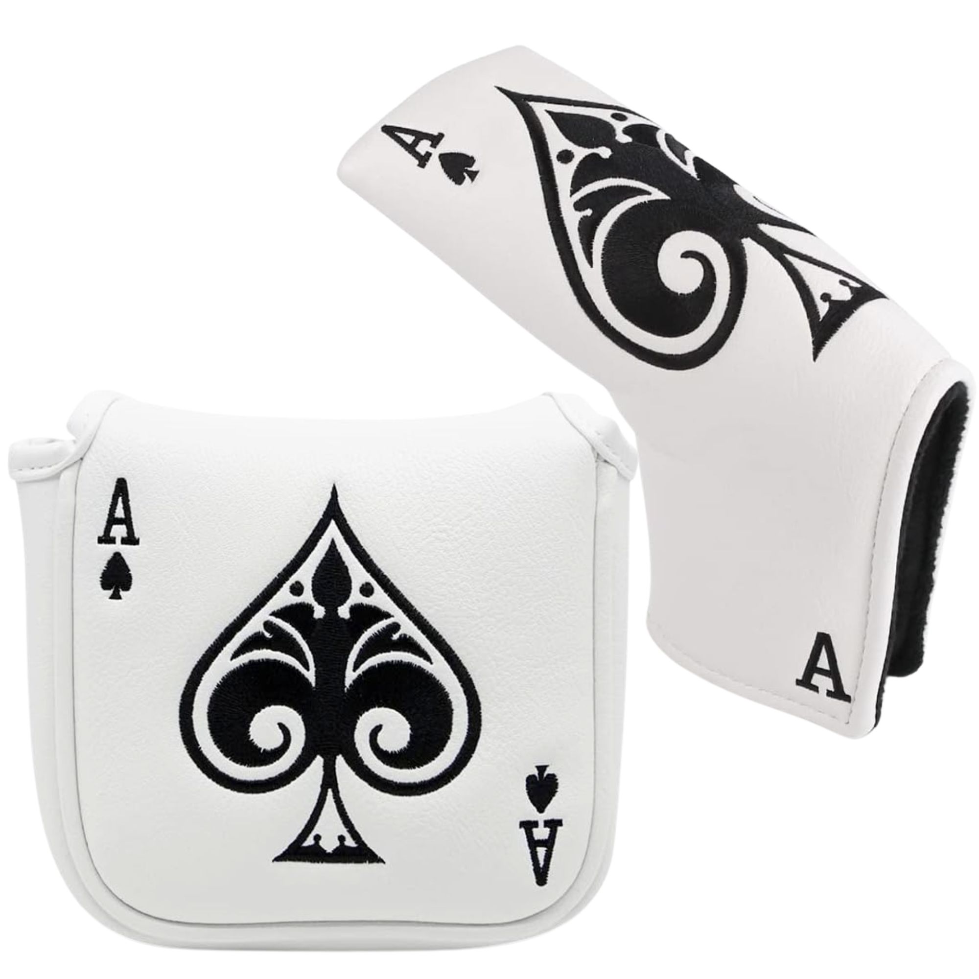 Golf Clubs - Lustige Golf-Putter-Abdeckung im Poker-Ass-Stil, Golfschläger-Kopfabdeckung, Golf-Mallet-